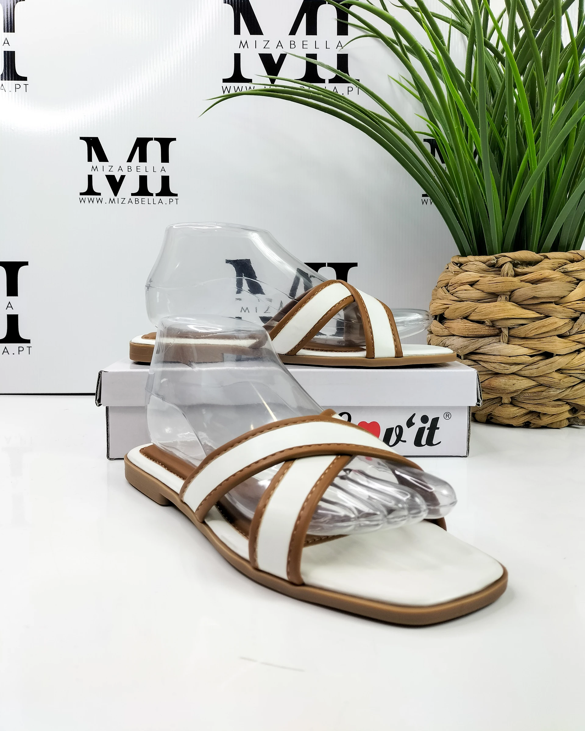 Chinelo branco e camel T.38 – photo 4